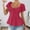Hot Pink, variant on Women's Short Sleeve Tshirt Tie Up Front Blouse Tuck Waist Shirts Tunic Tops Summer Trendy Black