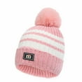 thumbnail image 5 of Xfvqtps Children 3 Piece Sets Hat Scarf and Gloves Knitted Fleece Lining Stripe Plush Pompom Thickened Windproof Coldproof Warm Winter Beanie Scarf and Glove 3PCS Outfits Set Pink, 5 of 9