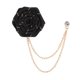 thumbnail image 3 of Broche de cadena con borla de flor de , accesorios para el cuello, broche, accesorios creativos, elegante pin de solapa formal, trajes de hombre Negro, 3 of 8