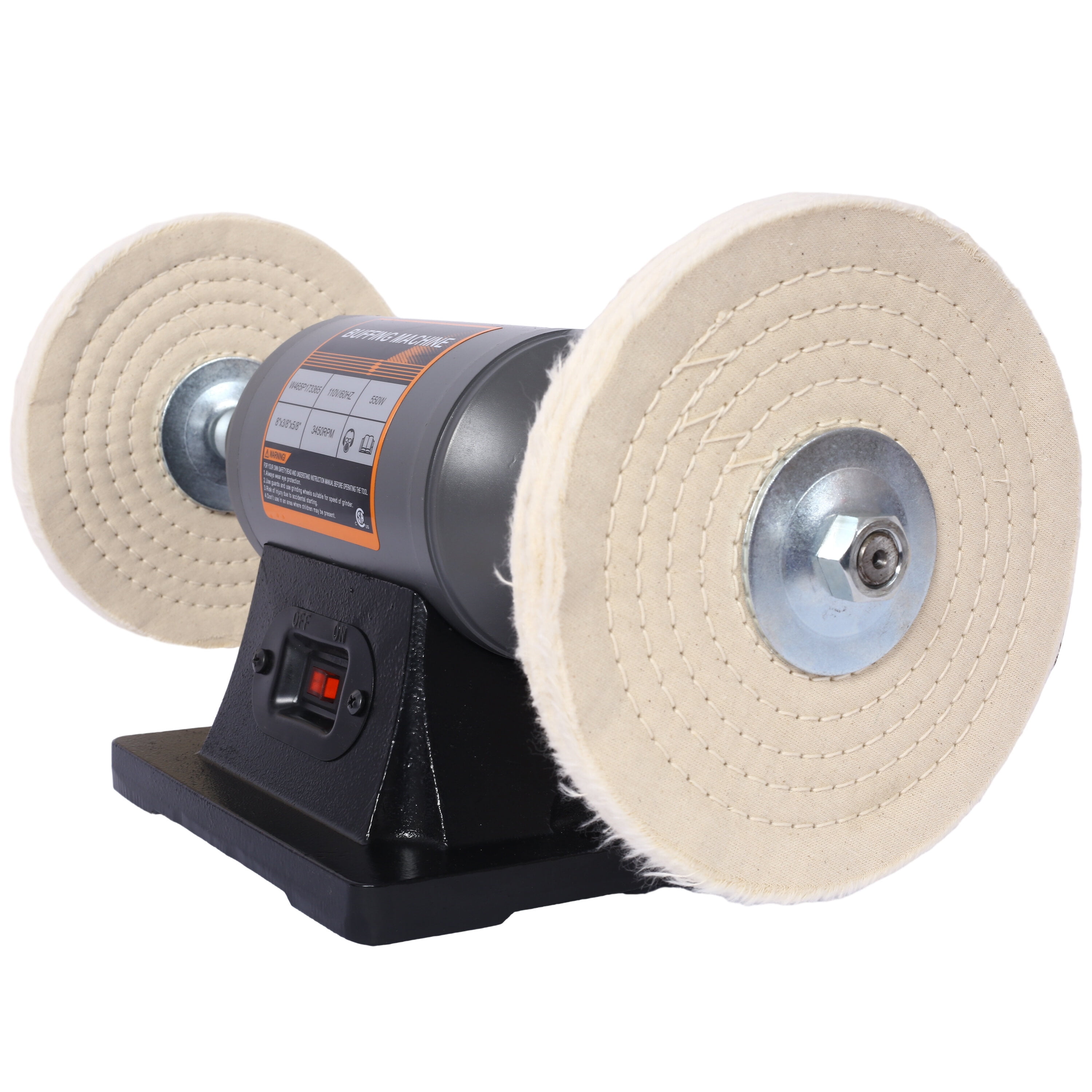 Cordless Drill 8-Inch Electric Polisher Bench Buffer Grinder - Includes 4PCs 80Ply Thic Buffing Wheels Ideal Benchtop Buffing Machine for Polishing Metal, Jewelry, , Wood, Jade, and Plastic. CSA Cert