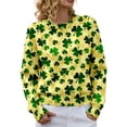 thumbnail image 4 of St Patricks Day Sweater Women Long Sleeve Crewneck Irish Oversized Pullover Plus Size Sweater, 4 of 8
