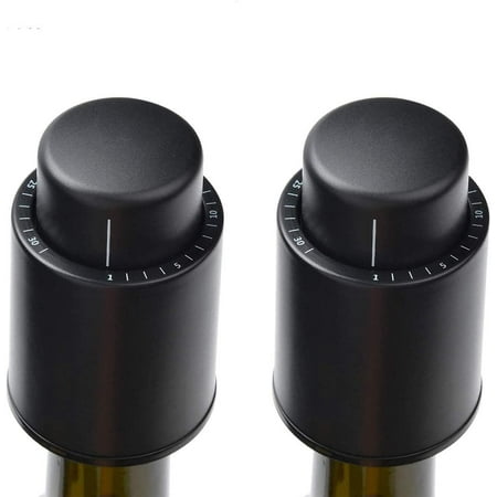 

2 Pack Wine Bottle Stopper Vacuum with Time Scale Record Vacuum Champagne Stoppers Reusable Wine Preserver Bottle Saver Wine Corks Keep Fresh Fits Any Bottle