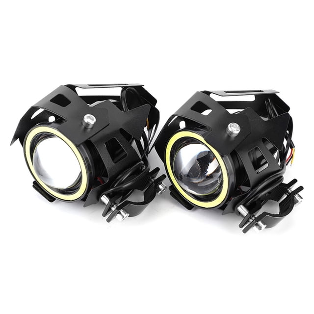 2 uds 12V 30W 3000lm U7 LED Ojos de Ángel foco luz blanca IP68 faro de motocicleta con interruptor