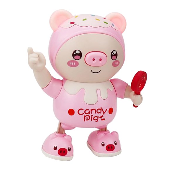 Sound Making Toys Dancing Piglet Toy Dancing Toy Candy Pig Musical Toy Little Pig Musical Toy For Kids With Dynamic Music & Cool Lights| Legs Move | Body (Pink )