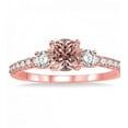 thumbnail image 2 of Sale 1.25 Carat Round cut Morganite and Diamond Engagement Ring for Women in 10k Rose Gold, 2 of 2