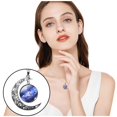 thumbnail image 2 of IROINID Collier Couple Lune Amour Saint-Valentin Pendentif Étoile Pierre Bijoux, 2 of 3