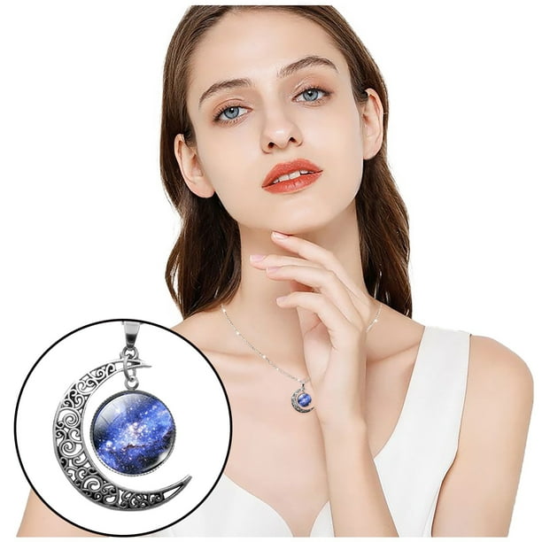 Collar para mujer, joyería para mujer, joyería para mujer, collar de pareja de San Valentín, colgante de piedra de estrella, joyería, collar de estrellas