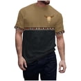thumbnail image 2 of Wancir Western T Shirts for Men Short Sleeve Vintage Western Aztec Shirts Retro Deer Reindeer Graphic Tee, 2 of 5
