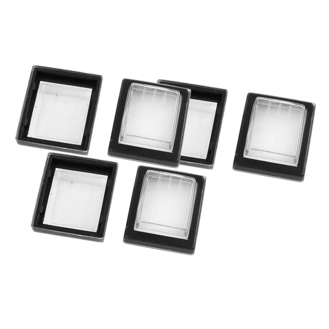 Unique Bargains 6 Pcs Capuchon Rectangulaire en Silicone Noir Transparent Étanche pour Interrupteur à Bascule