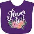thumbnail image 3 of Inktastic Flower Girl Hand Lettering with Flowers Illustration Girls Baby Bib, 3 of 4