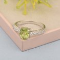 thumbnail image 3 of Mooneye 1.5 Ct Oval Cut Peridot 925 Sterling Silver Solitaire Side Accents Women Wedding Ring, 3 of 7