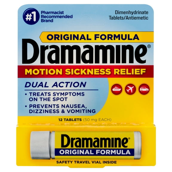 Dramamine Original Formula Motion Sickness Relief, 12 Count