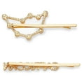 thumbnail image 6 of Capricorn Zodiac Hair Pins, Rhinestone Barrettes (Gold, 2 Pack), 6 of 6