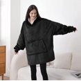 thumbnail image 2 of Oversized Hoodie Filt med Luva Svart Svart, 2 of 5