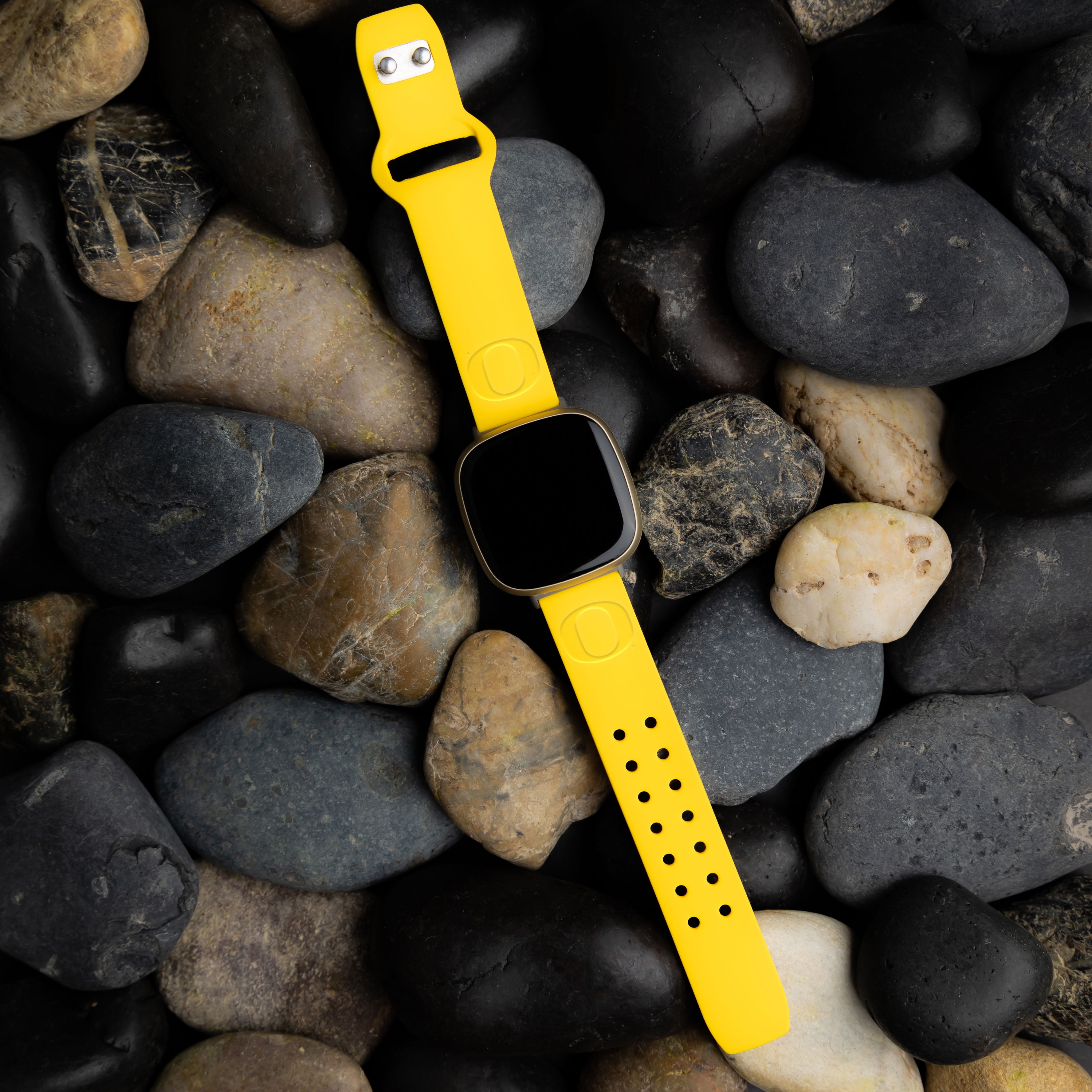 Ducks Engraved Silicone Unisex Watch Band for Fitbit Versa 3 and Sense (Yellow) by Affinity Bands
