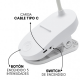 thumbnail image 3 of Lámpara de escritorio rectángulo de gancho ajustable con luz led potente, cable USB tipo C, 3 modos de luz, botón táctil, para el estudio escolar de la oficina en casa, 3 of 6