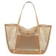 thumbnail image 4 of Bolsa de playa de malla, bolsa de almacenamiento, artículos esenciales de playa, multiusos para mujeres. Caqui, 4 of 9