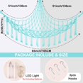 thumbnail image 6 of GOR Stuffed Animals Net or Hammock with LED Light, Hanging Stuffed Animals Storage Toy Hammock Net Corner Wall Girls Room Decor Toy Storage Organizer, Light Aqua Green, XL, 6 of 15