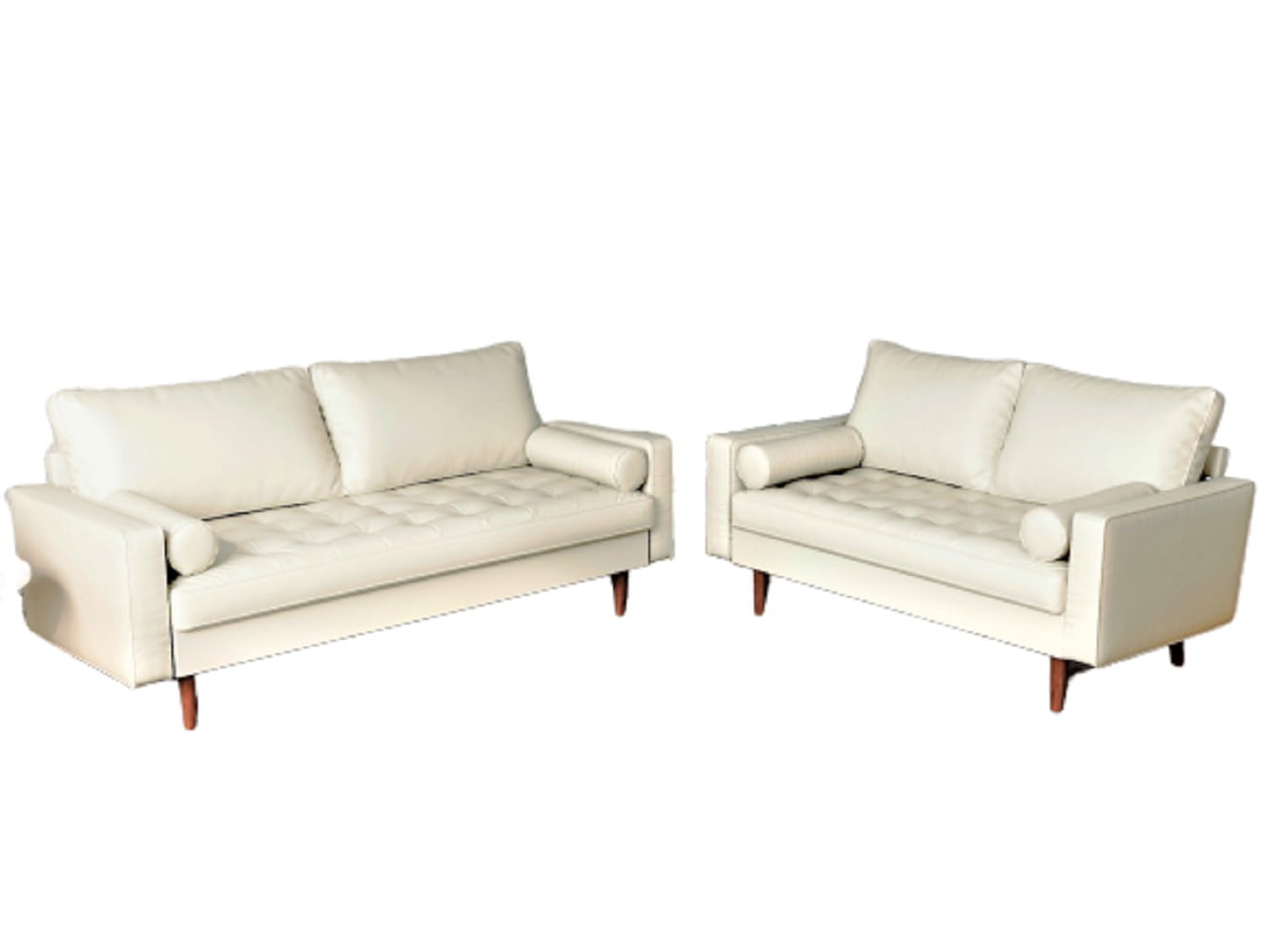 Uspridefurniture Darby 2 Piece Faux Leather Foam Living Room Set, sofa & loveseat