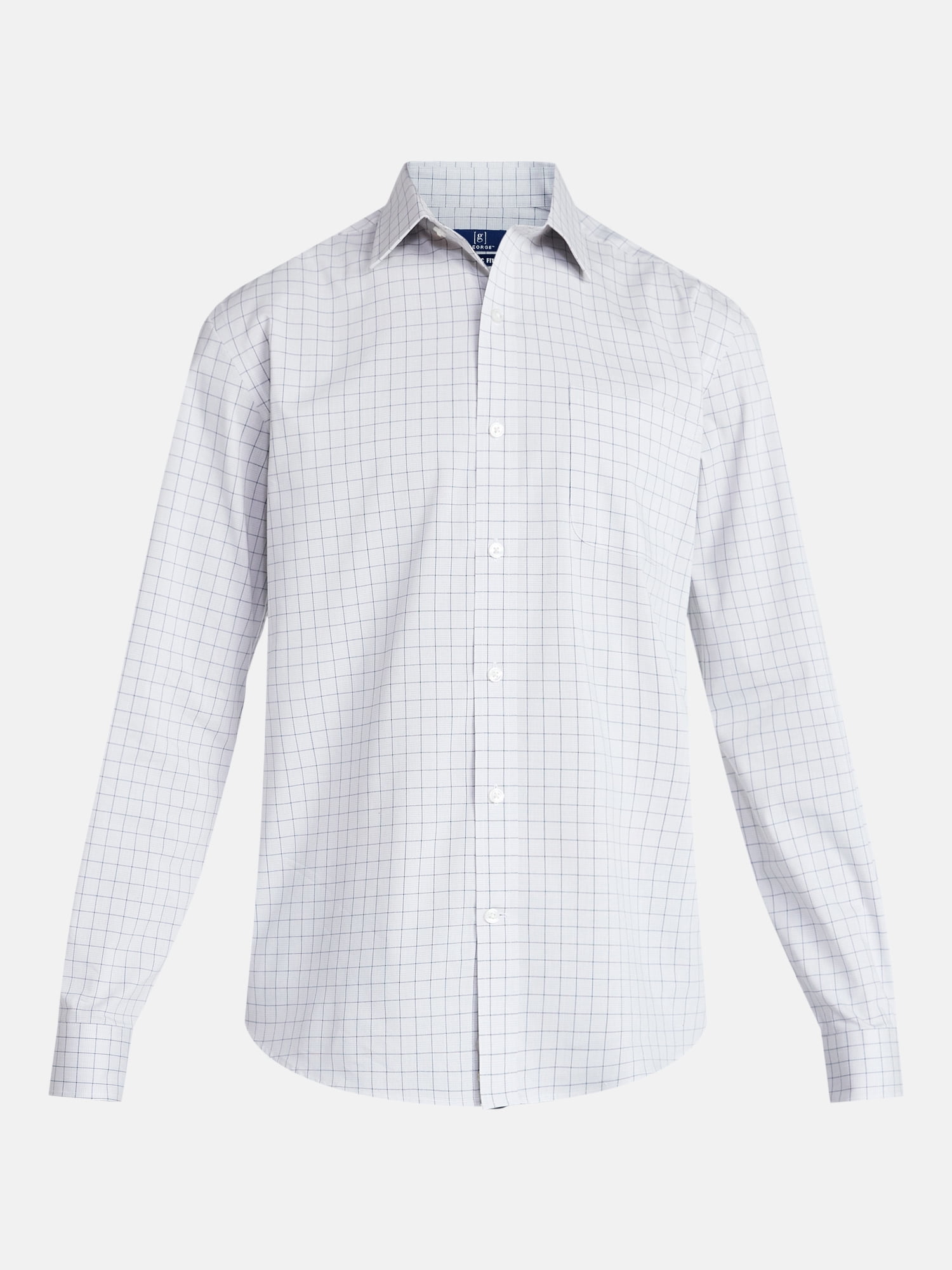 George Men's and Big Men's Classic Dress Shirt with Long Sleeves, Sizes S-3XL