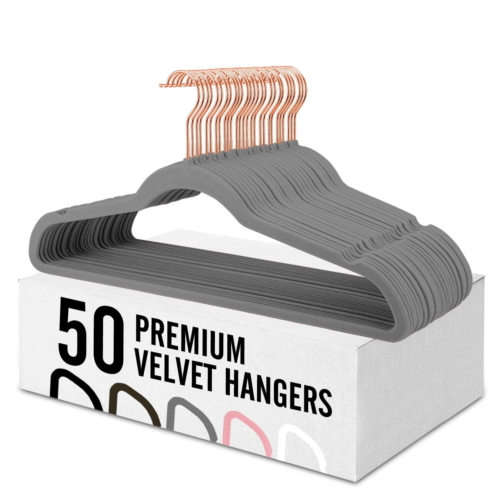 ACSTEP Velvet Hangers 50 Pack, Non Slip Felt Hangers Slim Flocked