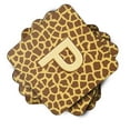 thumbnail image 2 of Letter P Initial Monogram - Giraffe Foam Coaster Set of 4, 2 of 3