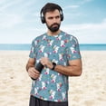thumbnail image 4 of Wukai Rabbit And Rainbow Print Men's Short-Sleeved Mesh T-Shirt,Quick-Dry Short Sleeve Workout T-Shirt-X-Small, 4 of 8