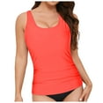 thumbnail image 5 of Hauetro Women's Tankini Top Only Tummy Control Swimsuit Top Ruched Swim Top Without Bottomï¼ Red,XXLï¼, 5 of 9