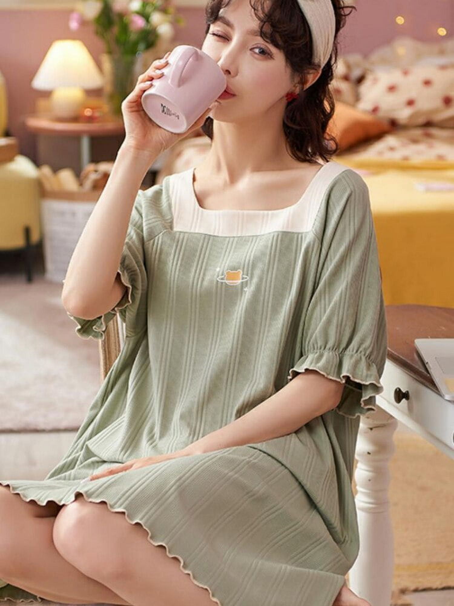 CAND Korean Sexy Comfortable Ice Silk Night Dresses Dress Sleepwear Daster  | Shopee Philippines
