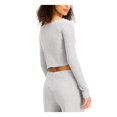 thumbnail image 2 of JENNI Intimates Gray Boat Neck Cropped Sleep Shirt Pajama Top XS, 2 of 4