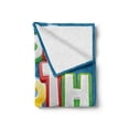 thumbnail image 2 of Birthday Party Soft Flannel Fleece Blanket, Rainbow Colored Happy Birthday Words Typography on Blue Color Backdrop Print, Cozy Plush for Indoor and Outdoor Use, 60" x 80", Multicolor, by Ambesonne, 2 of 6