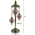 thumbnail image 3 of SILVERFEVER Moroccan Lamps Mosaic Turkish Lamp -Three Tier Lanterns Colorful Handmade Glass Floor or Table with E 12 Bulbs Red Yellow Starburst, 3 of 8