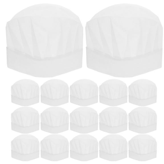 20pcs Kids Disposable Chef Hats Lightweight Kitchen Headwear for Boys and Girls White Cooking Accessories