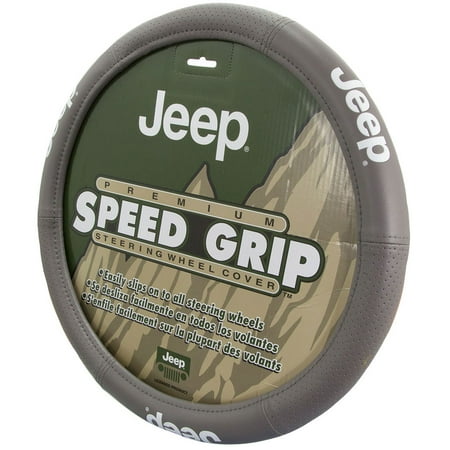 Plasticolor 006729R25 Jeep Elite Series Speed Grip Steering Wheel Cover - Grey