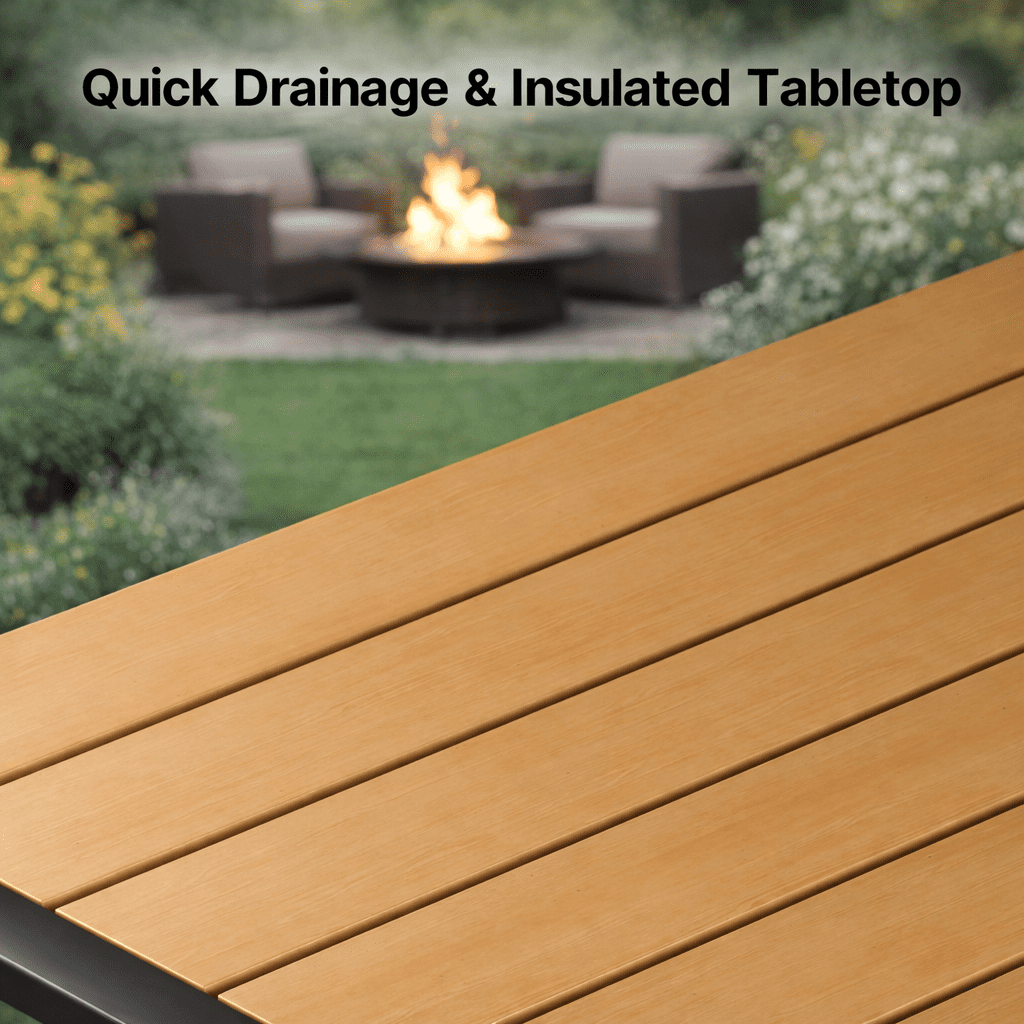 Aiho 4 Pieces Patio Furniture Set, All-Weather Outdoor Conversation Set with Coffee Table & Removable Cushions, Perfect for Patio, Garden, Yard, Beige