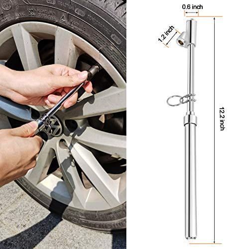 Range 10-150psi/kpa Tire Pressure Gauge Solimeta Heavy Duty Straight-on Dual Head Air Pressure Gauge Extended Tube Construction for General Applications 