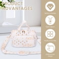 thumbnail image 6 of Large Hanging Toiletry Bag for Women Waterproof Travel Makeup Organizer with 4 Compartments Colorful Floral, 6 of 10