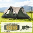 thumbnail image 3 of Outsunny Camping Tent, 6-8 Person Tent with 2 Bedroom, Dark Green, 3 of 10
