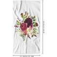 thumbnail image 3 of AOYEGO Floral Hand Towels Watercolor Boho Burgundy Red White Rose Flower Green Leaf Towel Highly Absorbent Soft Towel Kitchen Bath Decor for Women Men 15x30 Inch, 3 of 9