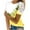 Yellow, variant on Women Casual Printing Round-Neck Lace Hollow Out Short Sleeve Pullover Slimming Blouse T-shirt Tops Women Tops on sale under $10 S-2XL