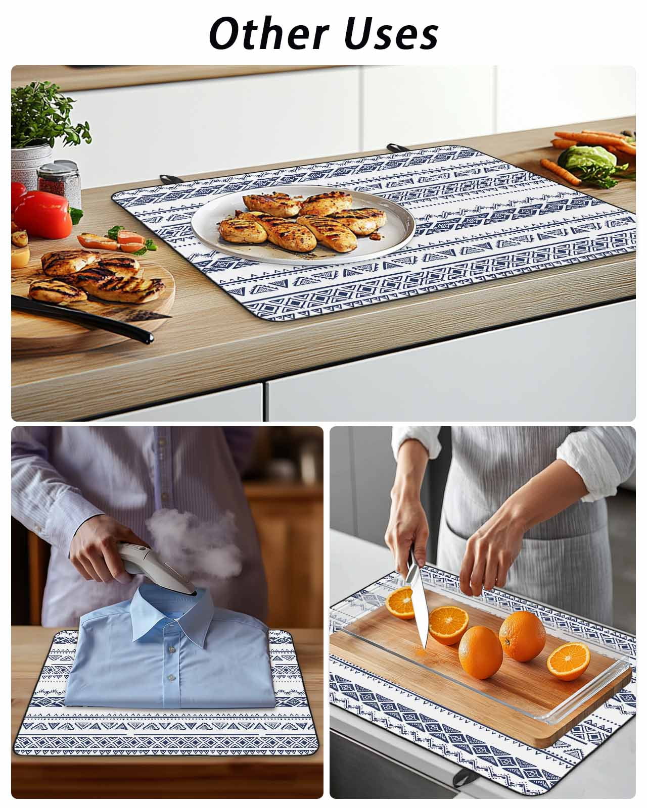 The Chef Stove Top Covers for Electric Stove, 36'x21'' Gnome Kitchen Black Buffalo Plaid Red Glass Ceramic Stove Cover Foldable Rubber Mat Heat Resistant Cooktop Protector for Kitchen