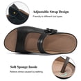 thumbnail image 3 of Ecetana Womens Slide Sandals Leather Wedge Sandals Comfortable Summer Beach Sandals Orthopedic, 3 of 6