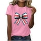thumbnail image 4 of Camisas de Manga Corta para las Mujeres Moda Casual Impresión Cuello Redondo Suéter Tee Blusas, 4 of 4