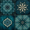 thumbnail image 2 of Haase, Andrea 12x12 White Modern Wood Framed Museum Art Print Titled - Elegant Teal Tiles, 2 of 4