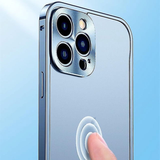 Marco de metal de estilo simple, placa trasera esmerilada, funda ultrafina para teléfono móvil, Compatible con Iphone11 12pro 13pro Max