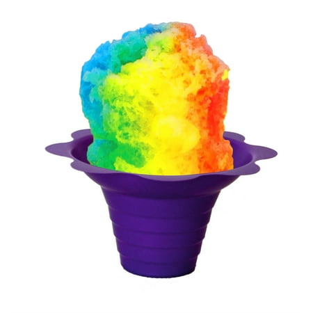 Flower Cups for Serving Shaved Ice or Snow Cones 4 oz, Case of 500, Purple and