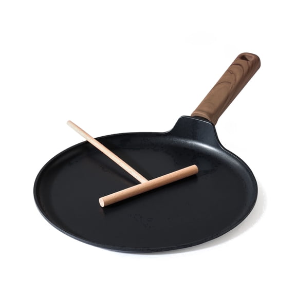 SENSARTE 11 Inch Nonstick Crepe Pan with Spreader, Black Titanium Nonstick Dosa Pan Pancake Pan with Anti-Scald Handle, Induction Compatible, Dishwasher & Oven Safe