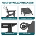 thumbnail image 6 of JUSTLET 5-Piece Adirondack Chair Set W/ Ottoman and Side Table, Adjustable Backrest Adirondack Chair, Gray, 6 of 8