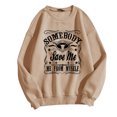 thumbnail image 1 of EHQJNJ Chandails en Molleton pour Femmes Graphique Café 2024 Style Street Hop Col Rond Manches Longues Imprimé Sweat à Capuche pour Femmes Graphique Maman Fermeture Éclair Latérale Chandail en Molleton Femmes, 1 of 2
