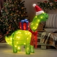 thumbnail image 5 of Lighted Christmas Decorations Outdoor/Indoor, 3D Christmas Dinosaur with Christmas Hat and Scarf, Christmas Decor for Home Yard Garden Holiday Party, 5 of 5